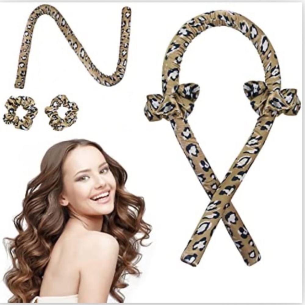 EUC Heatless Hair Curler | Curling Headband | Overnight Curls (Leopard Print)